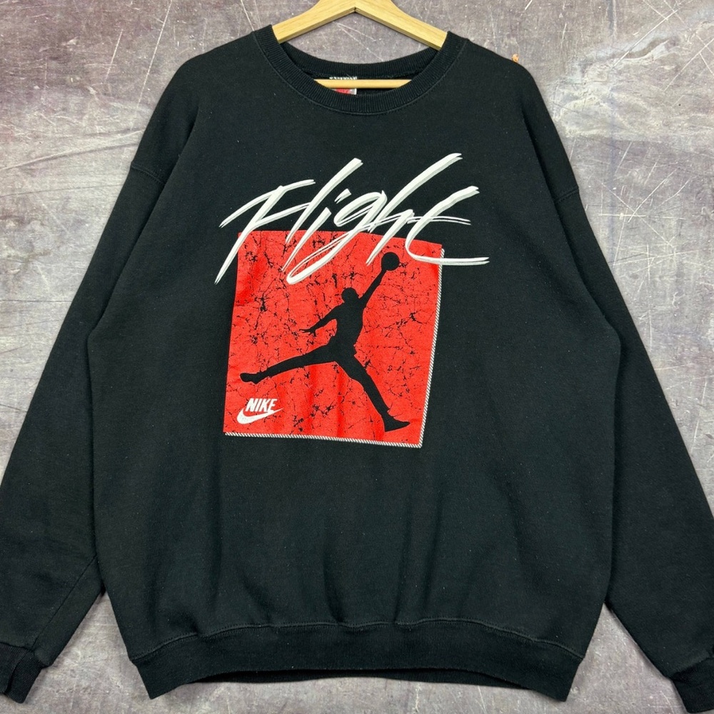 Nike Men's Black Sweater with Red Graphic